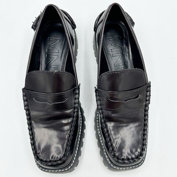 Mango Track Sole Leather Slip-On Loafer with Track Sole Deep Burgundy Sz 7.5 - Picture 5 of 14